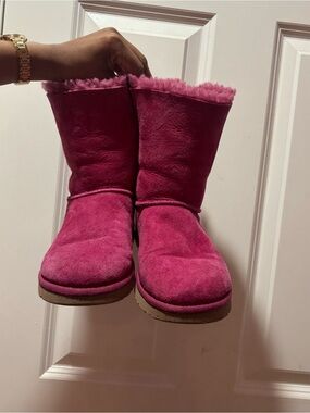 UGG Women's Magenta Suede Shearling Booties